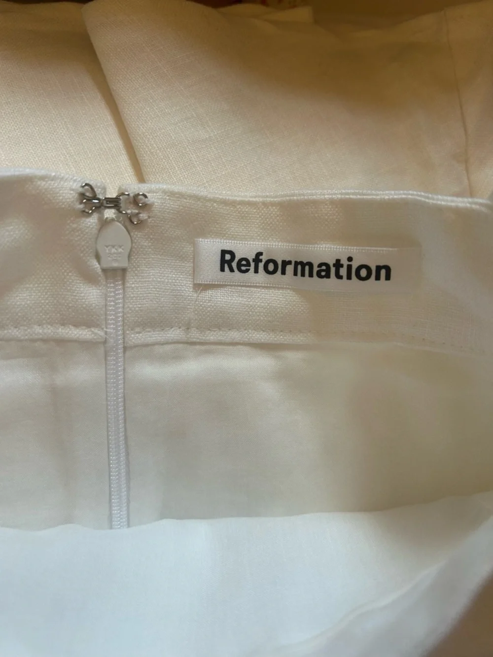 Reformation White Midi Ruffle-Hem A-Line Skirt - Picture 5 of 5